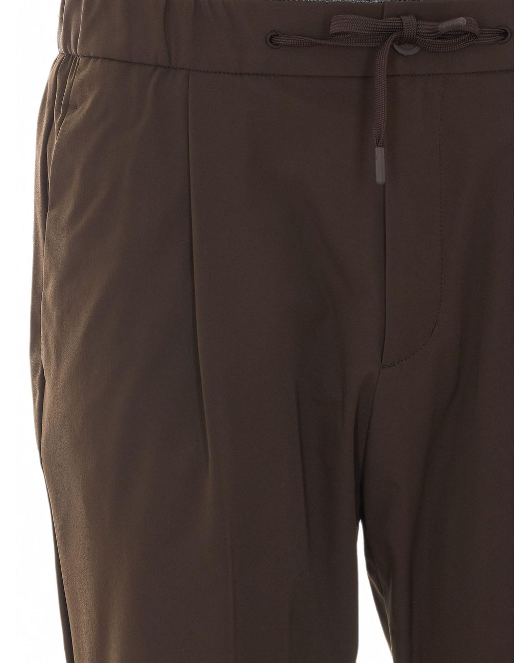 Herno Gray Drawstring-Waist Straight-Leg Trousers for men