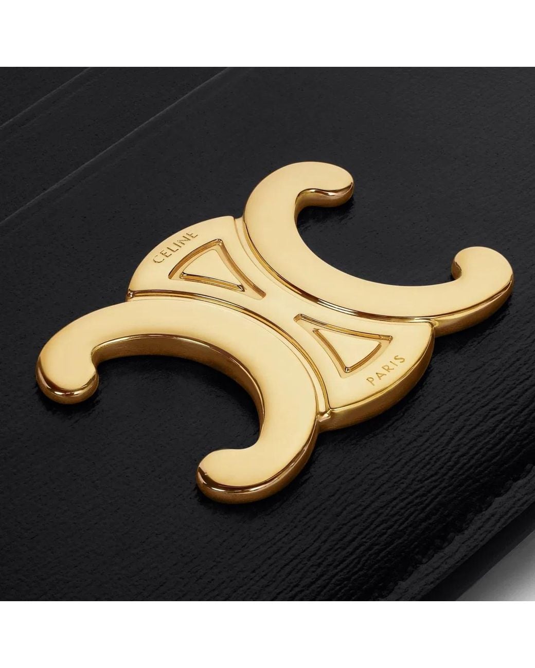 Céline Black Triomphe Card Holder for men