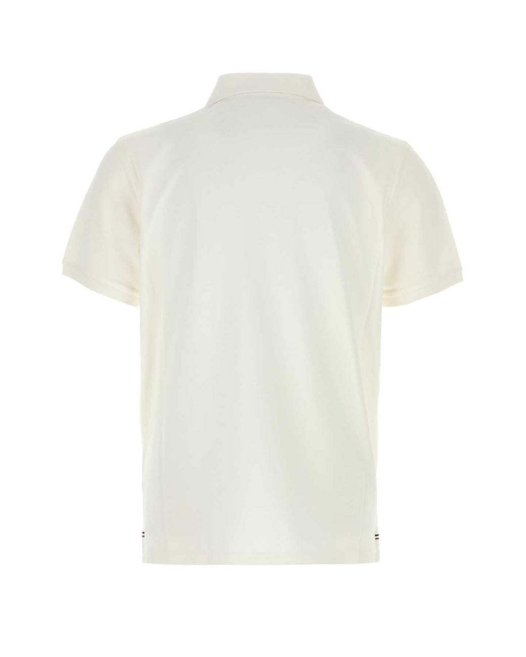 Moncler White Piquet Polo Shirt for men