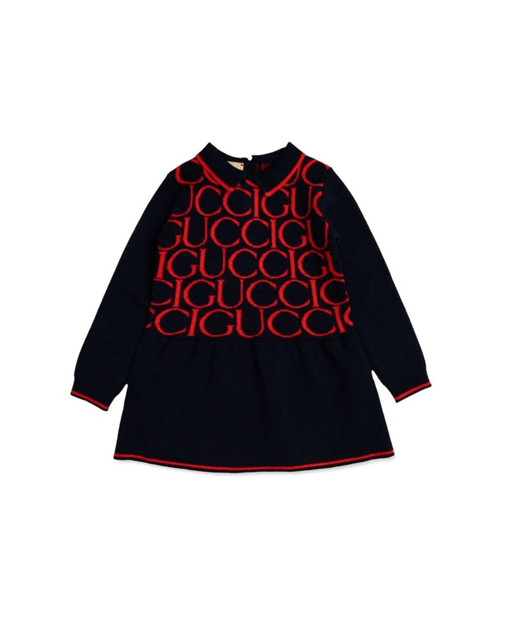 Gucci Red Logo-Jacquard Dress