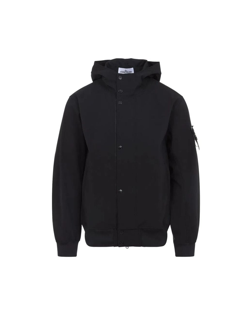 Stone Island Blue Jacket With Hood And Water- And Wind-Resistant Membrane for men