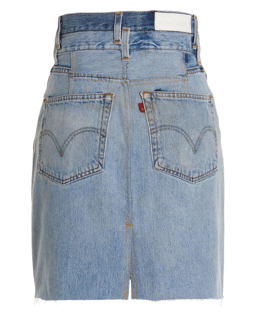Re/done Blue 'Double Waisted Pencil' Re Done X Levi'S Skirt