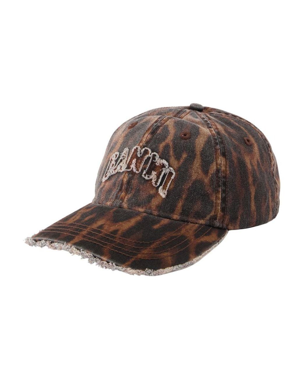 Ganni Brown Ocelot Leopard Cap