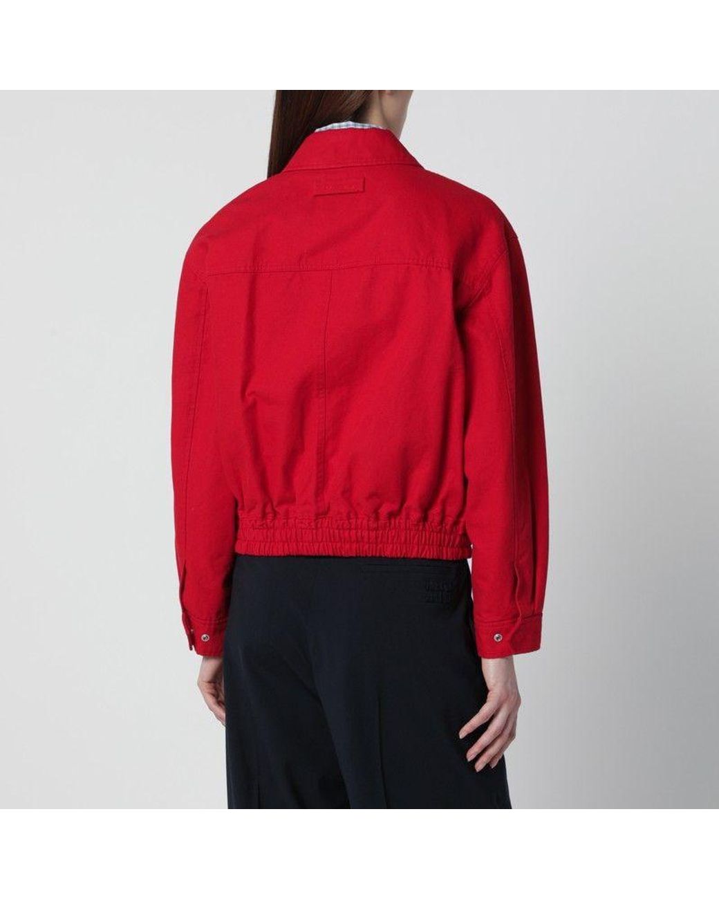 DUNST Red Cotton Zipup Jacket