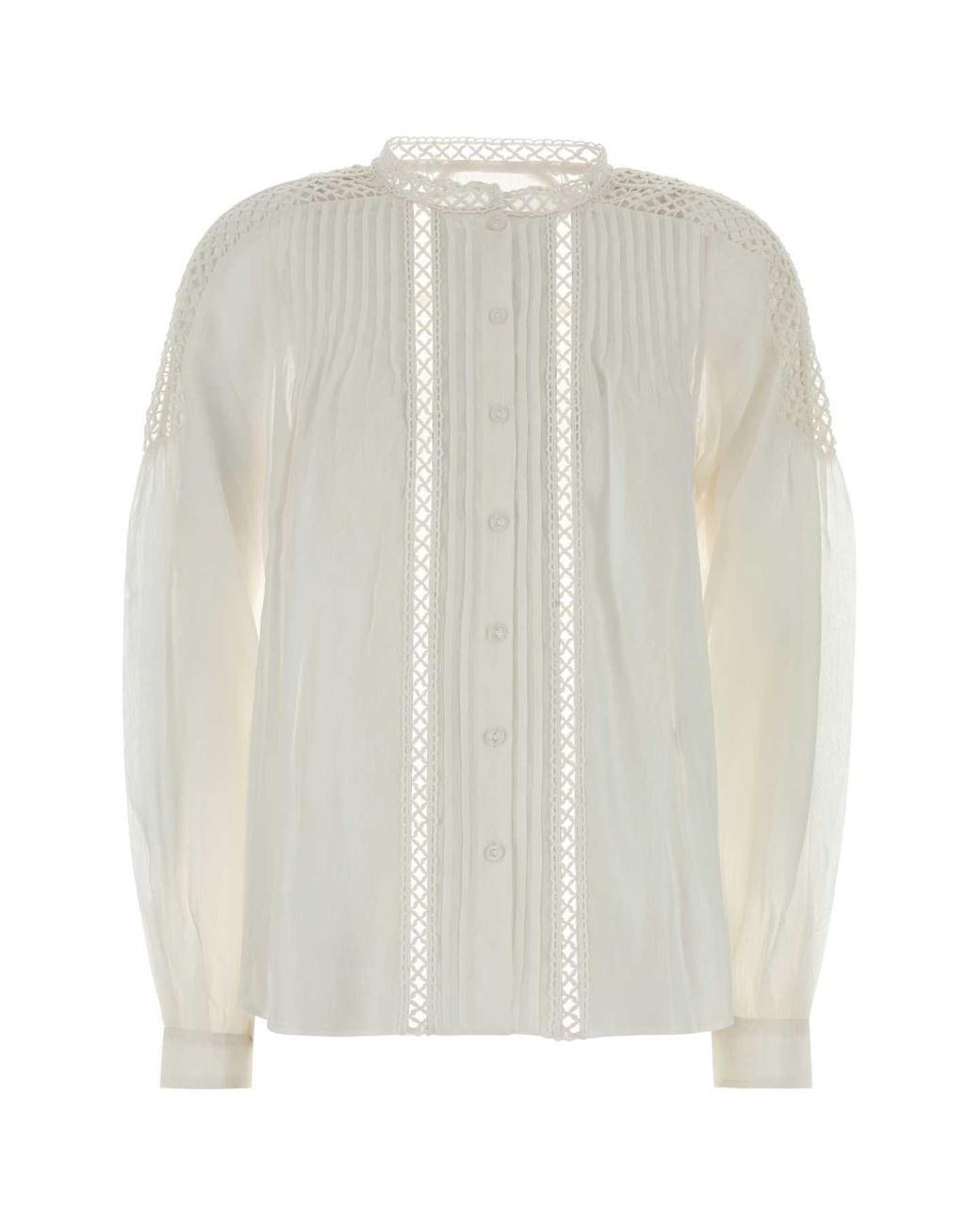 Isabel Marant White Polda Viscose-Linen Mini Blouse
