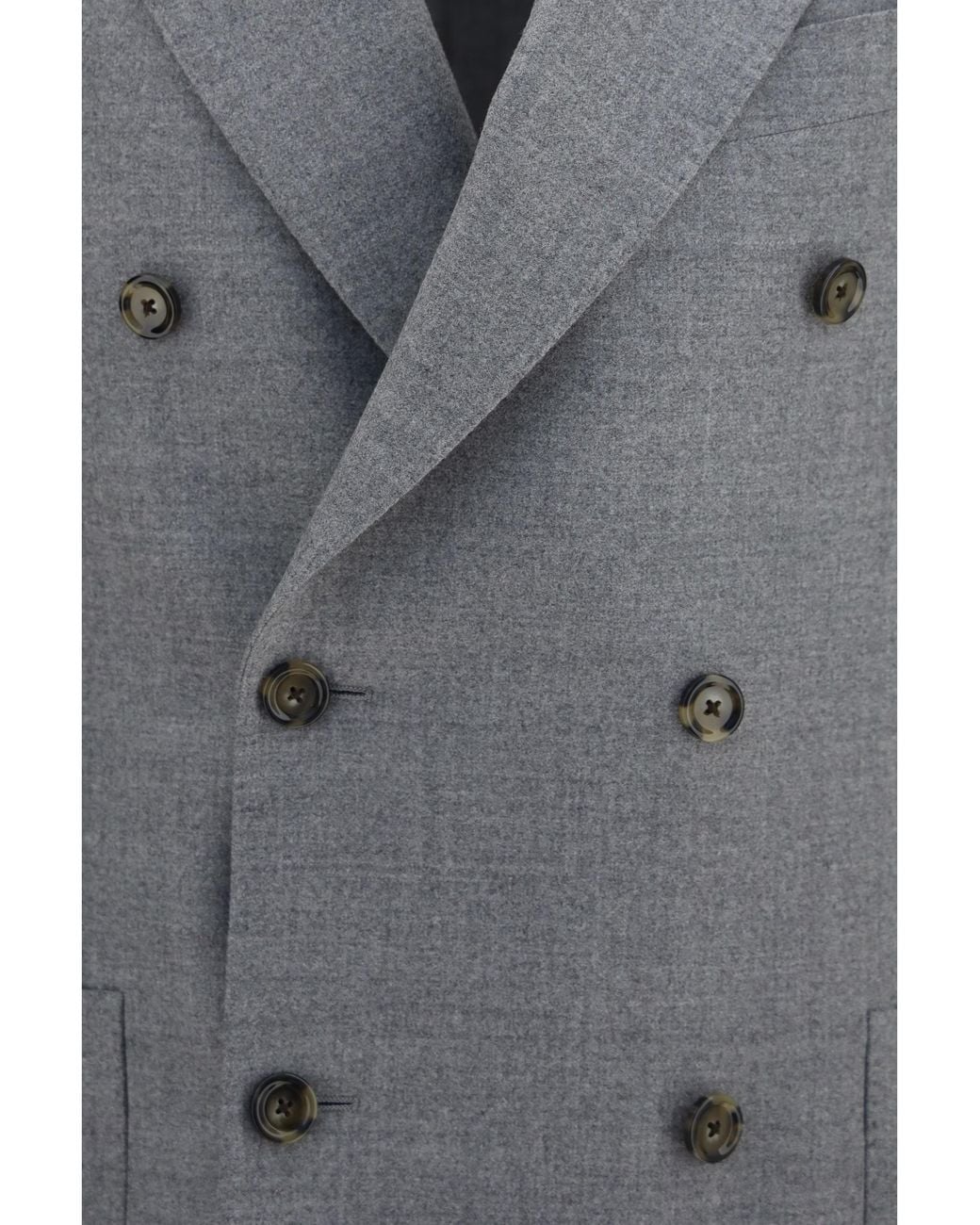 Lardini Gray Double-Breasted Wool-Blend Jacket for men