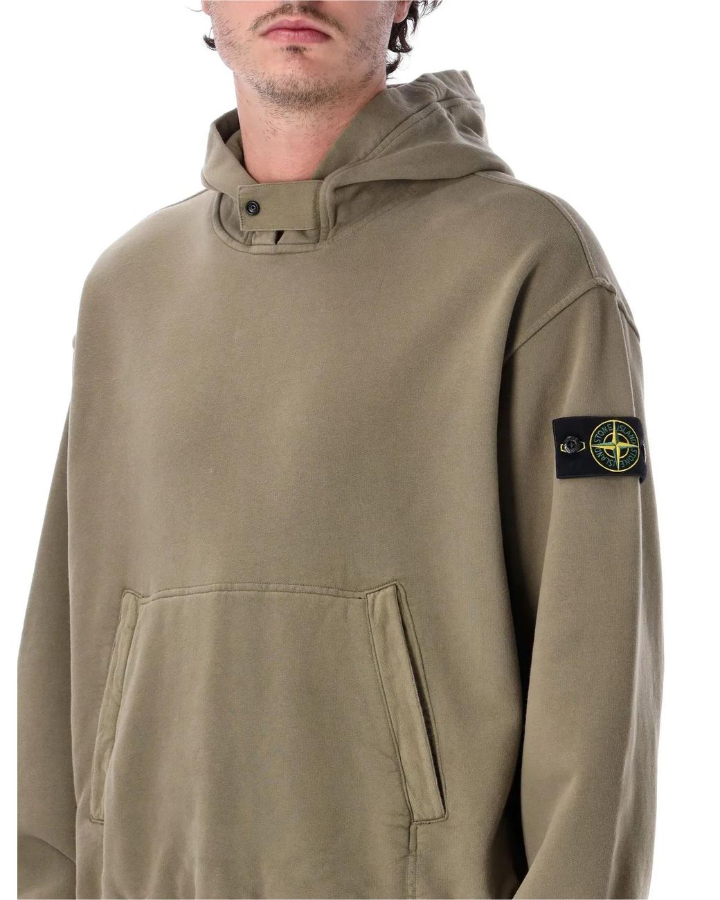 Stone Island Natural Brushed Organic Cotton Hoodie for men