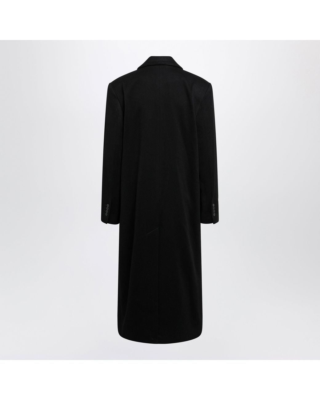 Loulou de Saison Black Rosco Double-Breasted Wool And Cashmere Long Coat