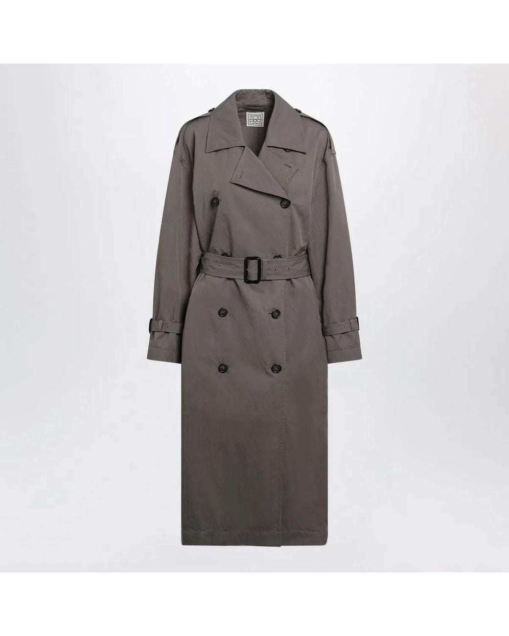Totême Brown Taupe Doublebreasted Cottonblend Trench Coat