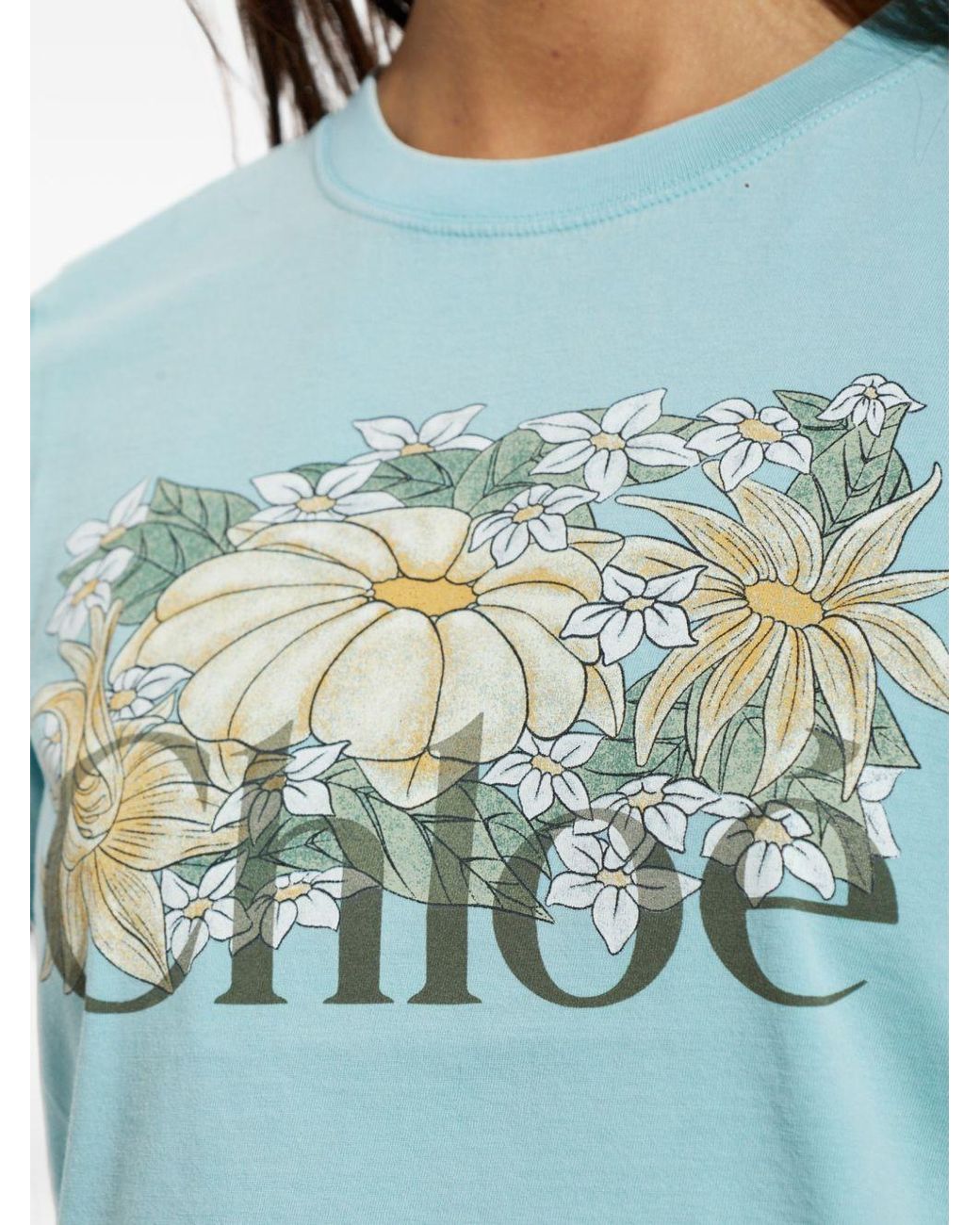 Chloé Blue Baby Fit T-Shirt With Logo
