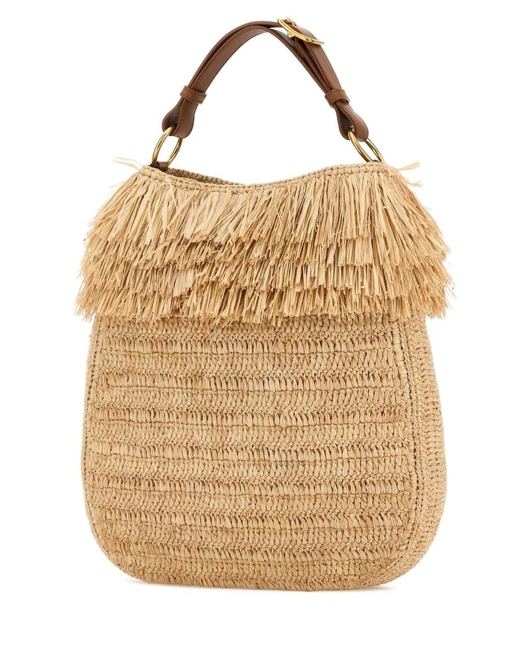 Saint Laurent Natural Raffia Roady Shopping Handbag