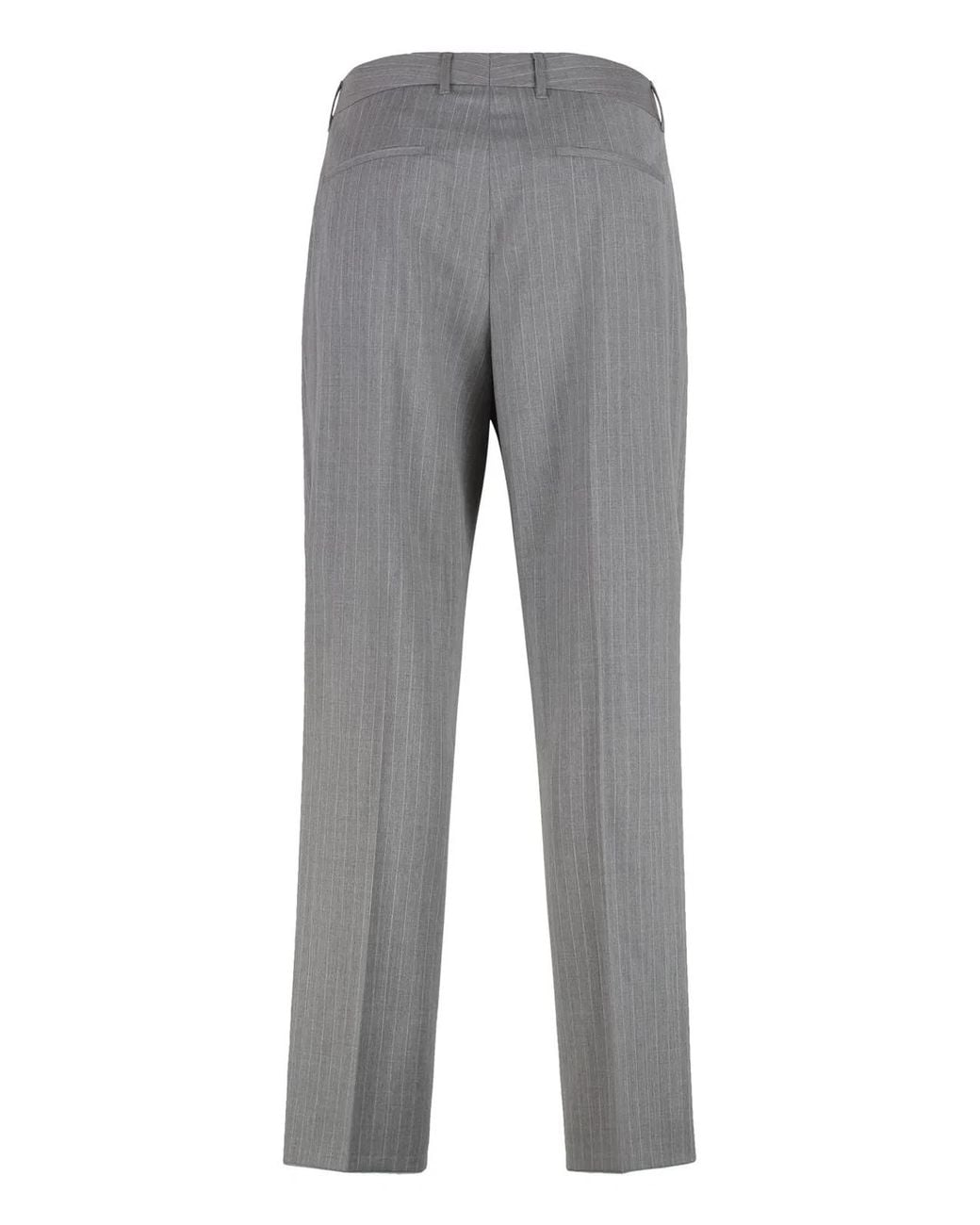 Boss Gray Virgin Wool Trousers for men