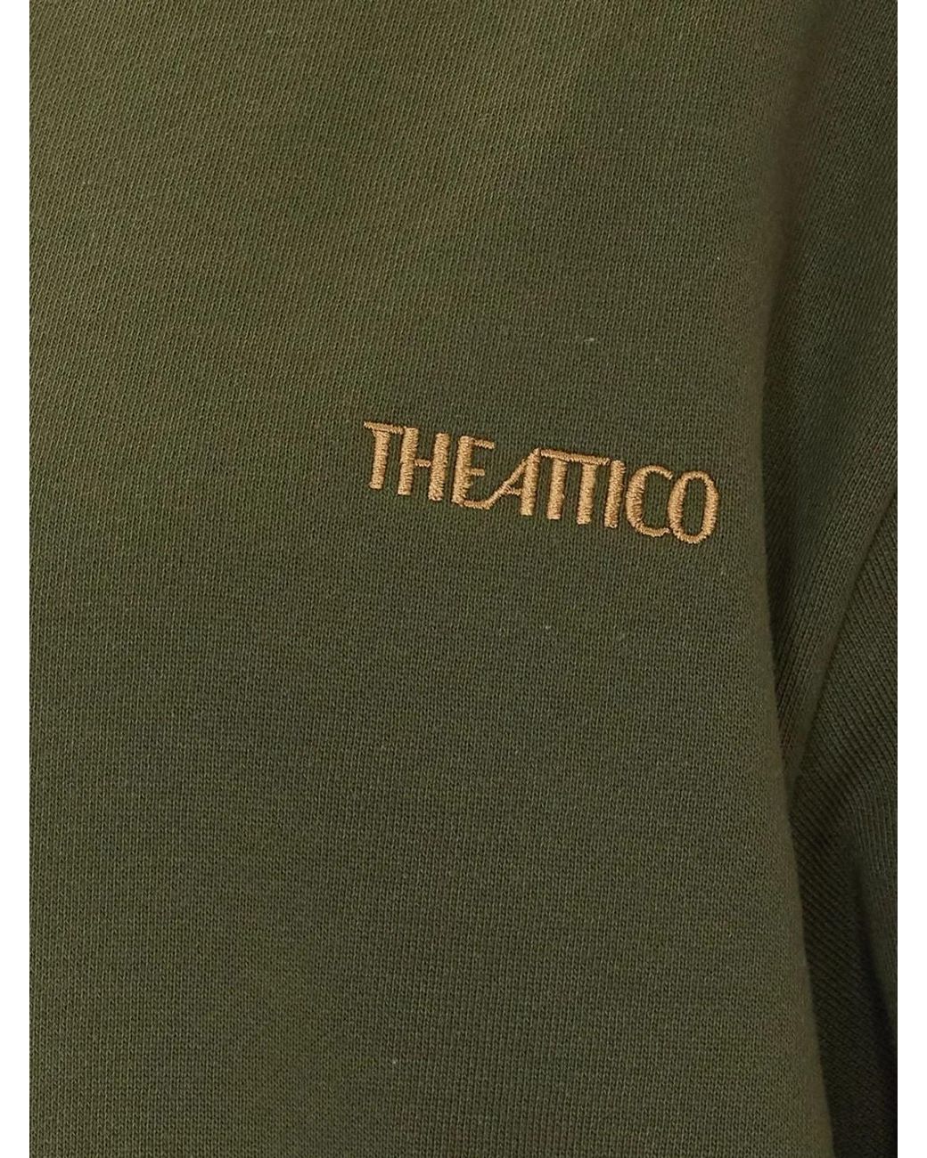 The Attico Green Cotton Crewneck Sweater