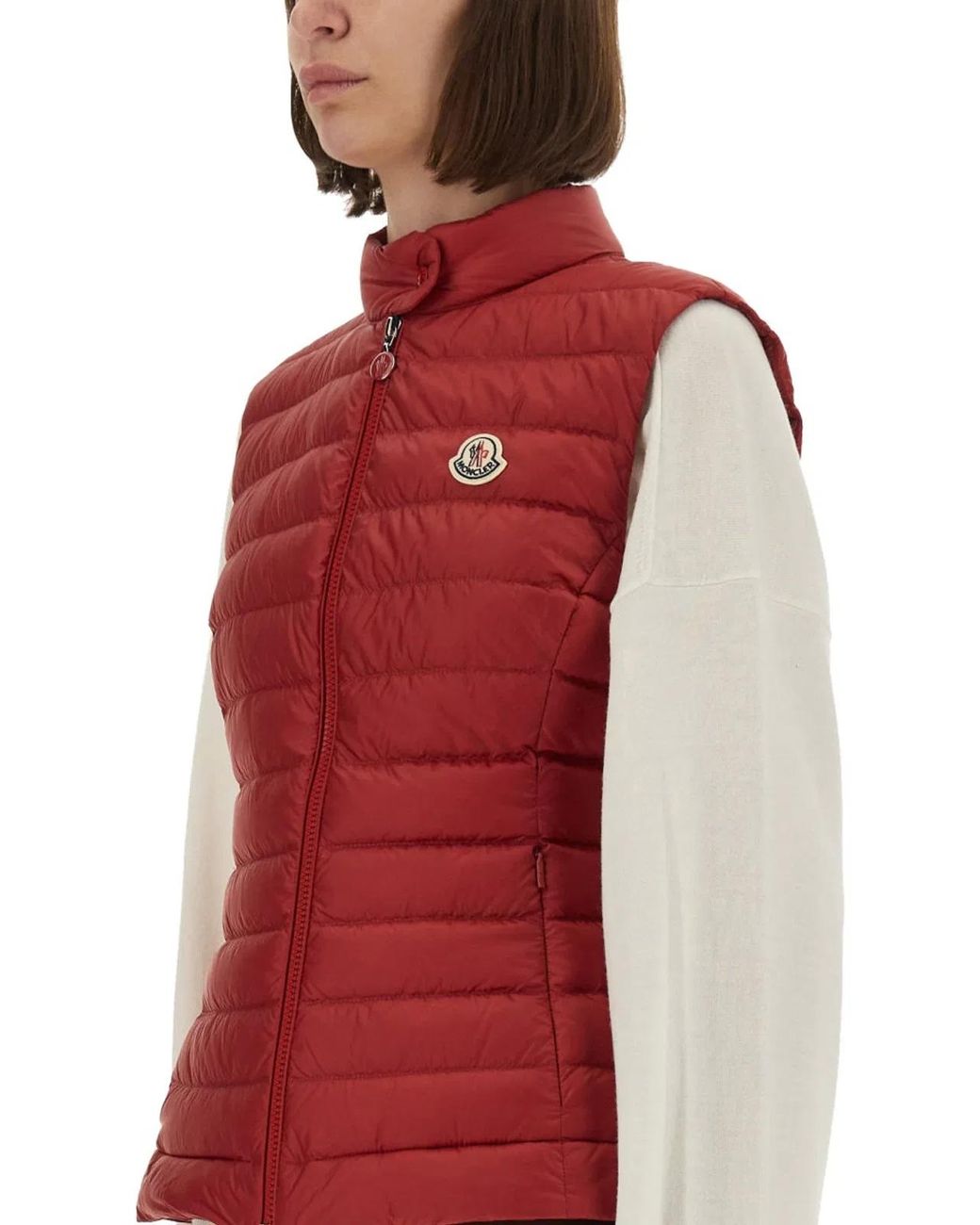 Moncler Red Igens Quilted Padded Shell Down Vest