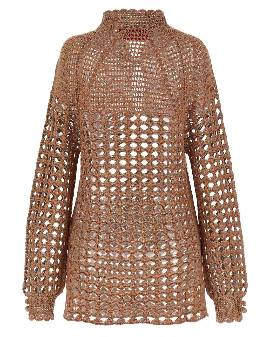 Valentino Garavani Brown Openwork Sweater
