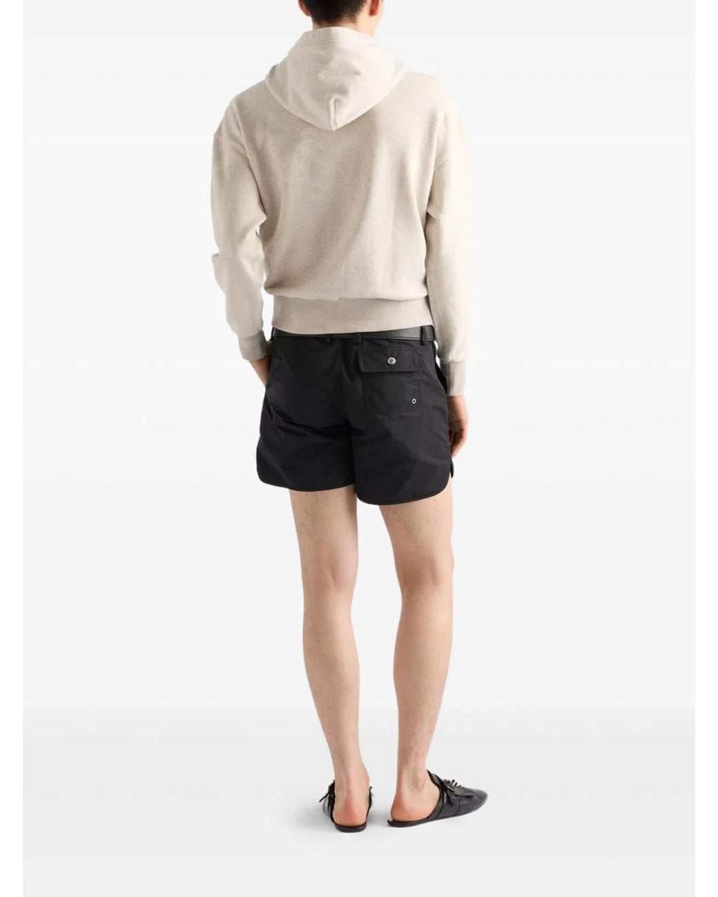 Prada Natural Cotton Fleece Hoodie for men
