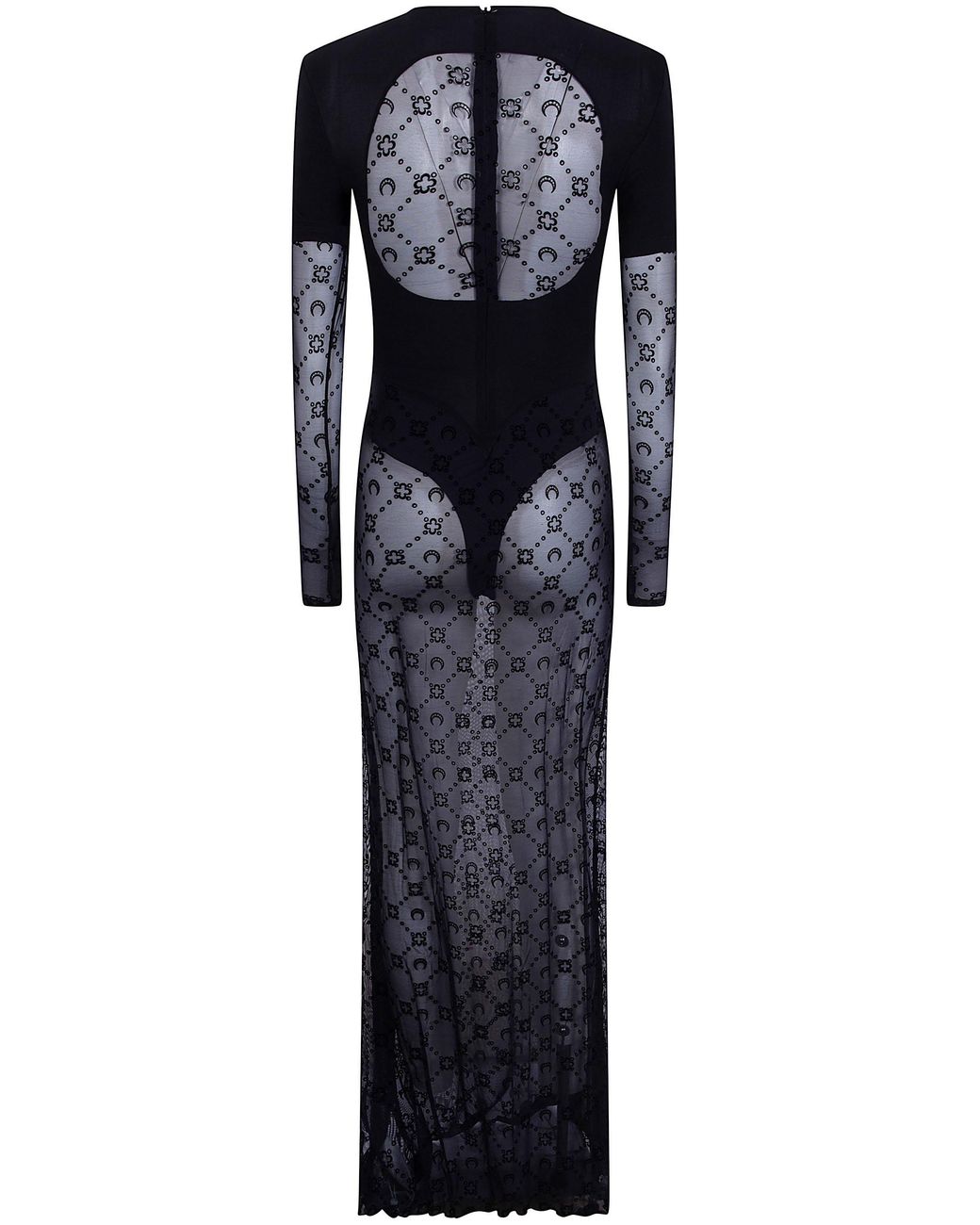 MARINE SERRE Black Layered Long Dress
