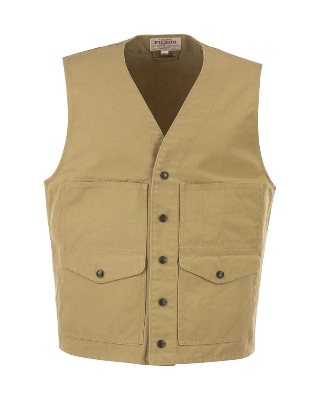 Filson Natural Cotton Utility Vest With Patch Pockets for men