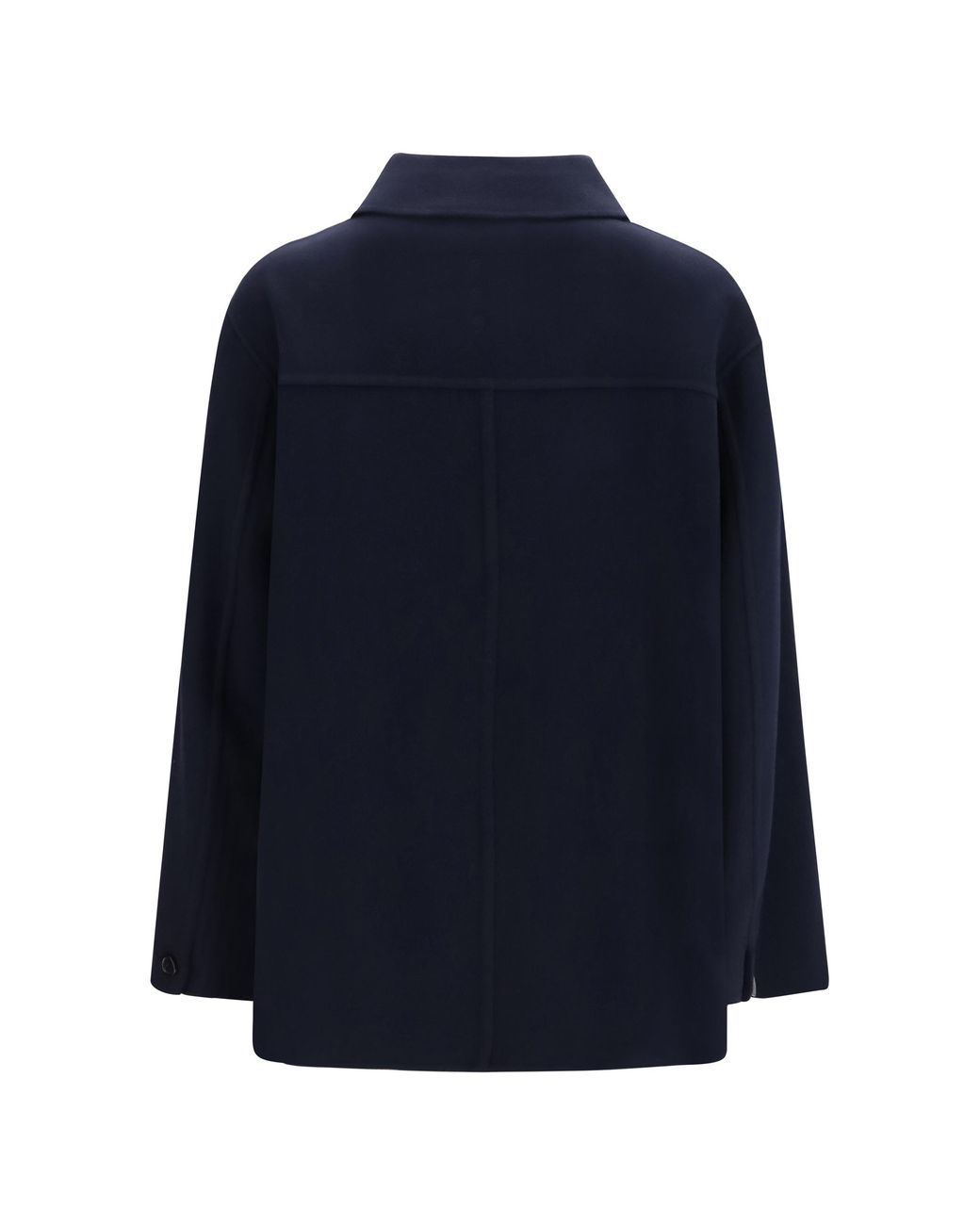 Max Mara Blue Giugno Short Virgin Wool Coat Fleece Ovis Aries Jacket