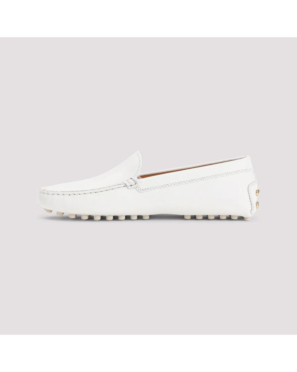 Tod's White Leather Loafers
