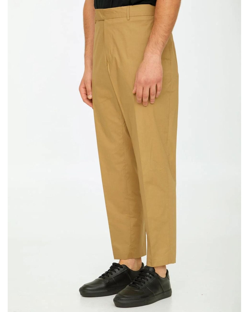 PT Torino Yellow Cotton Trousers for men
