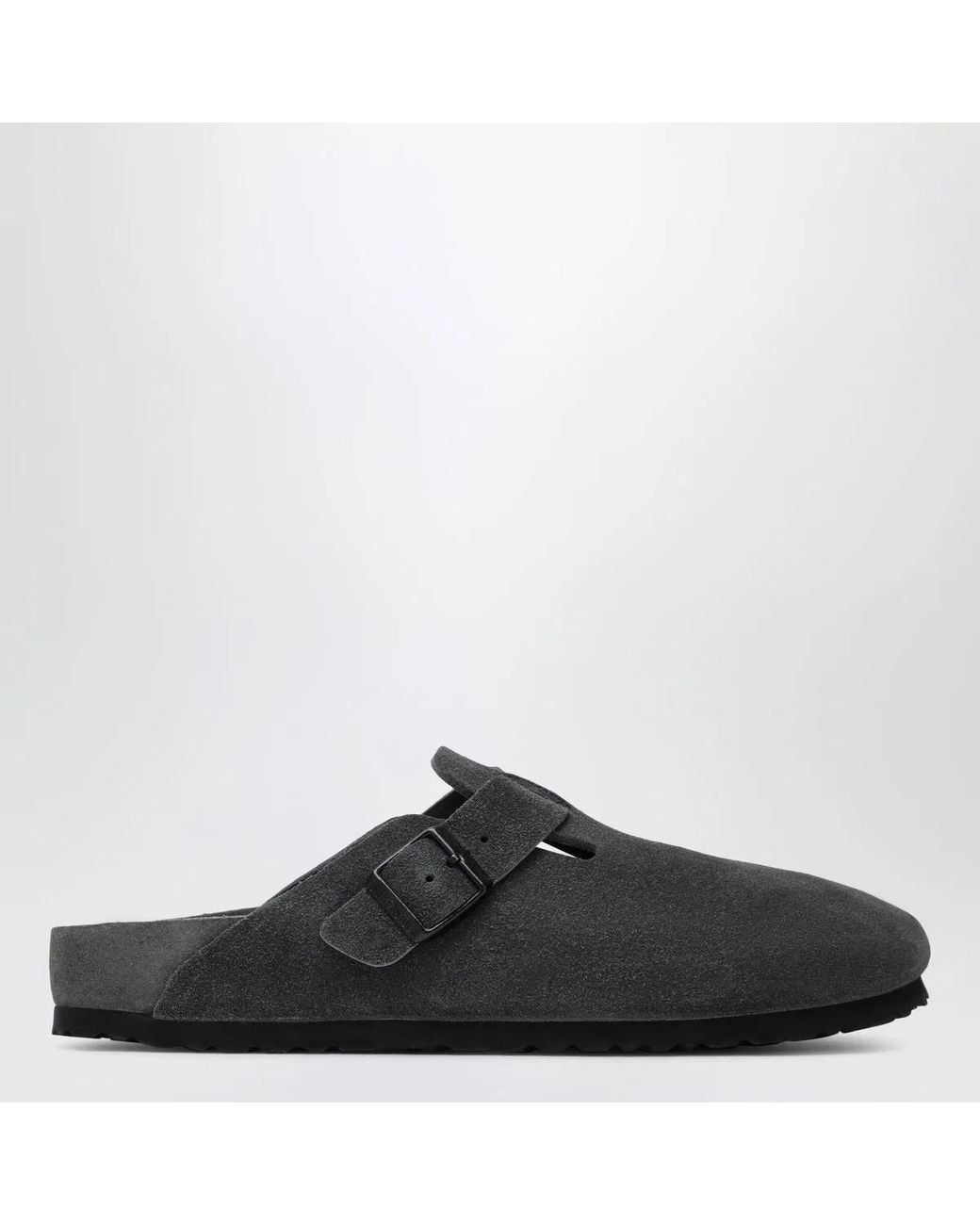 Birkenstock Black Boston Suede Clogs for men