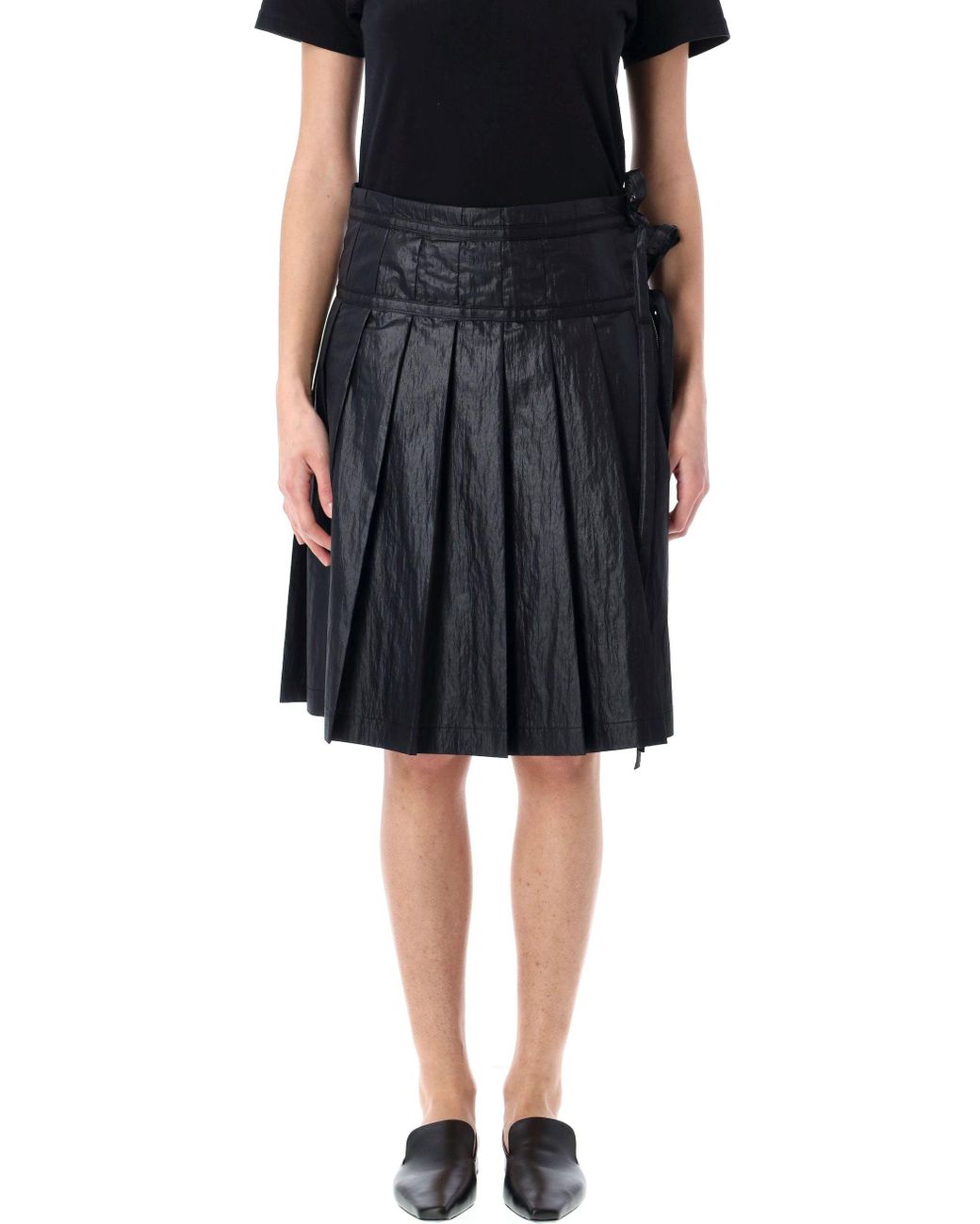 [LOW CLASSIC] / ☆ 25SS PLEATED ZIPPER SKIRT / KHAKI Low Classic Pleated Zipper Skirt in Black | Lyst