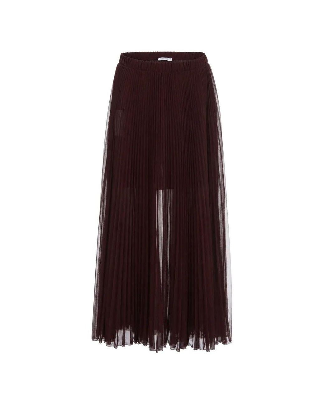 Patrizia Pepe Purple Long Semi-Transparent Pleated Skirt