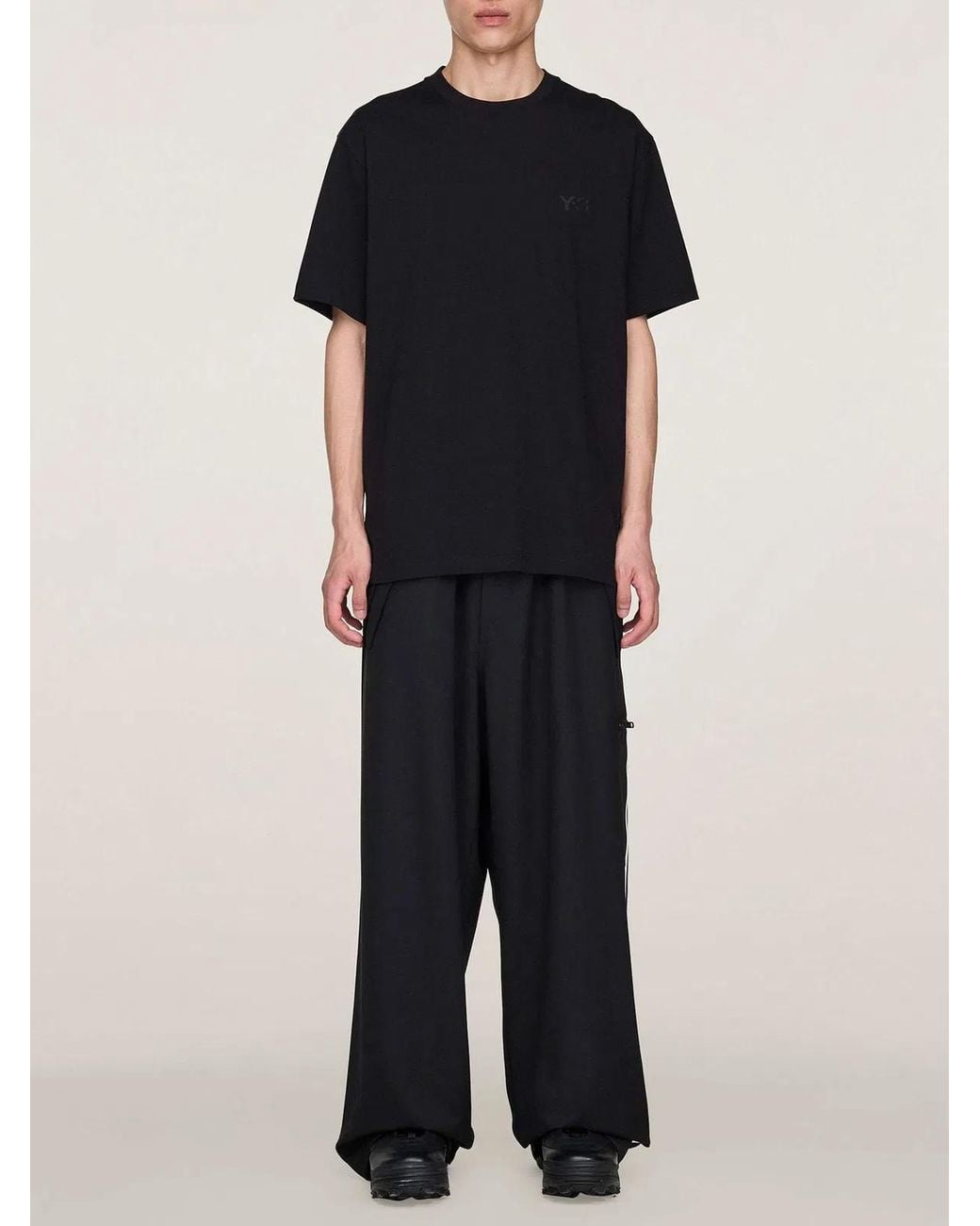 Y-3 Black Straight Trousers for men