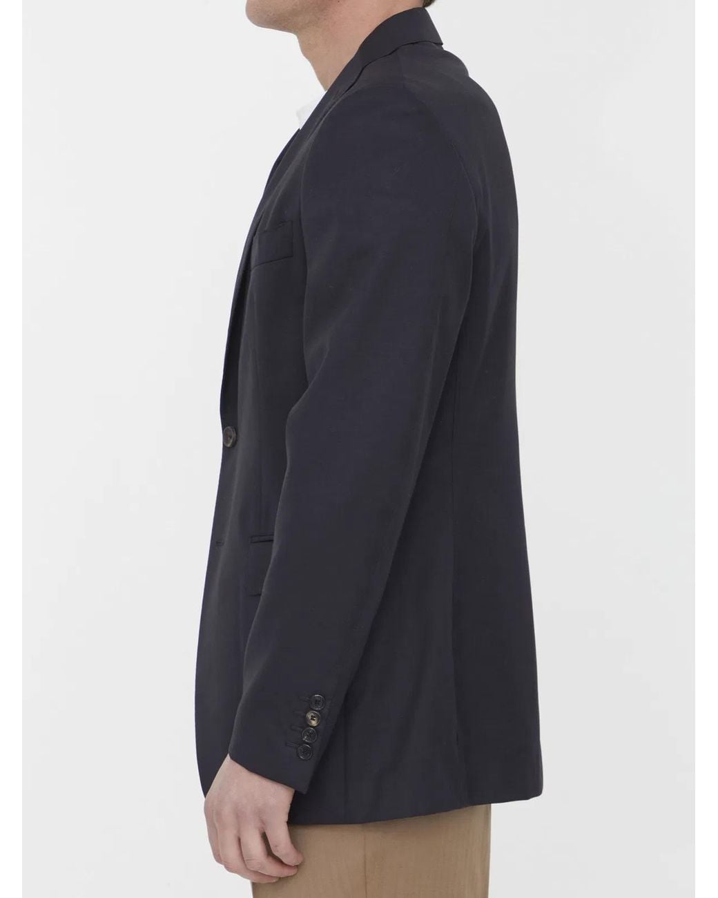Tonello Blue Single-Breasted Wool Jacket for men