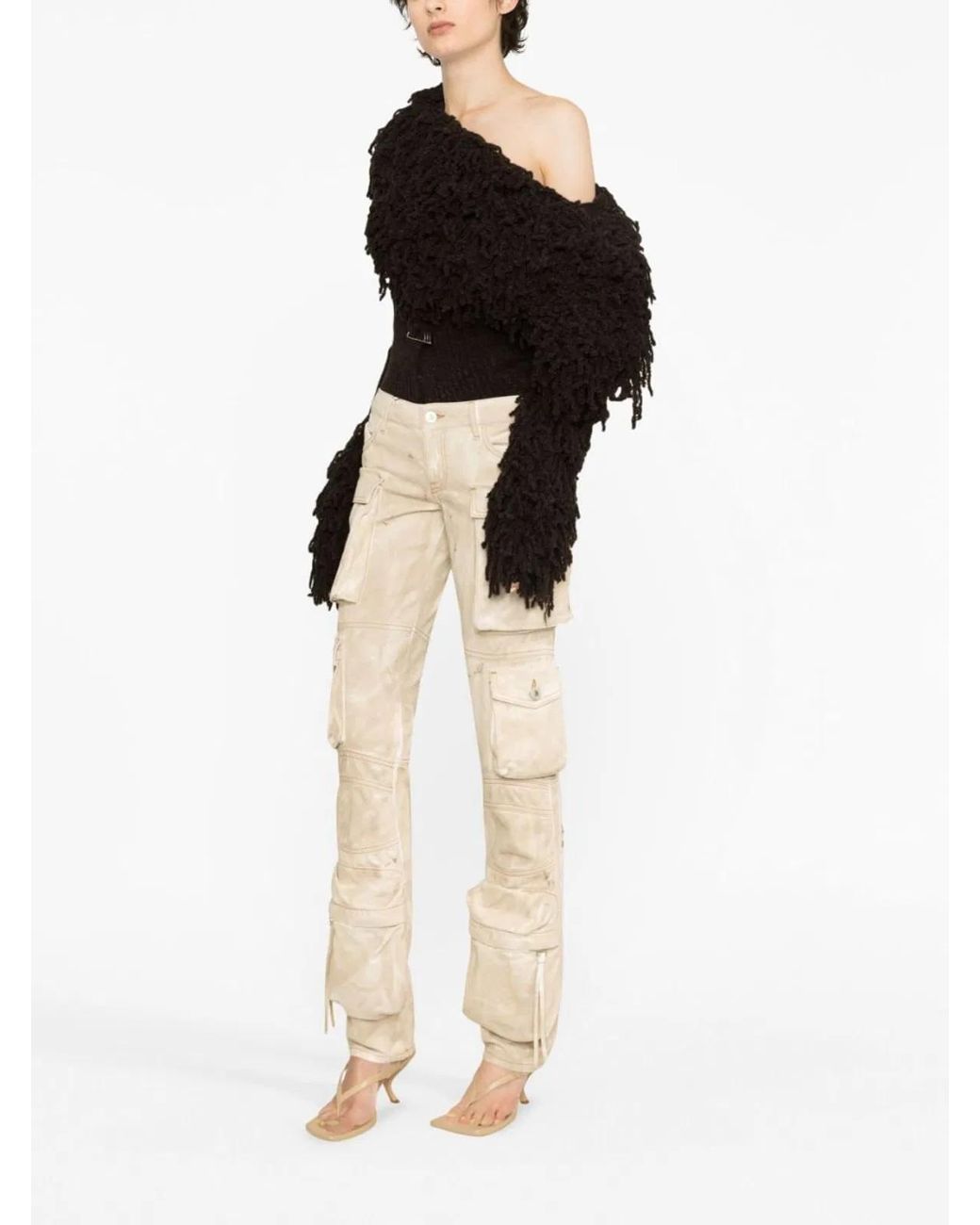The Attico Natural Essie Cargo Denim Trousers