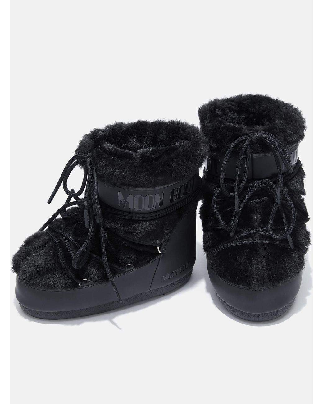 Moon Boot Black Mb Icon Low Faux Fur