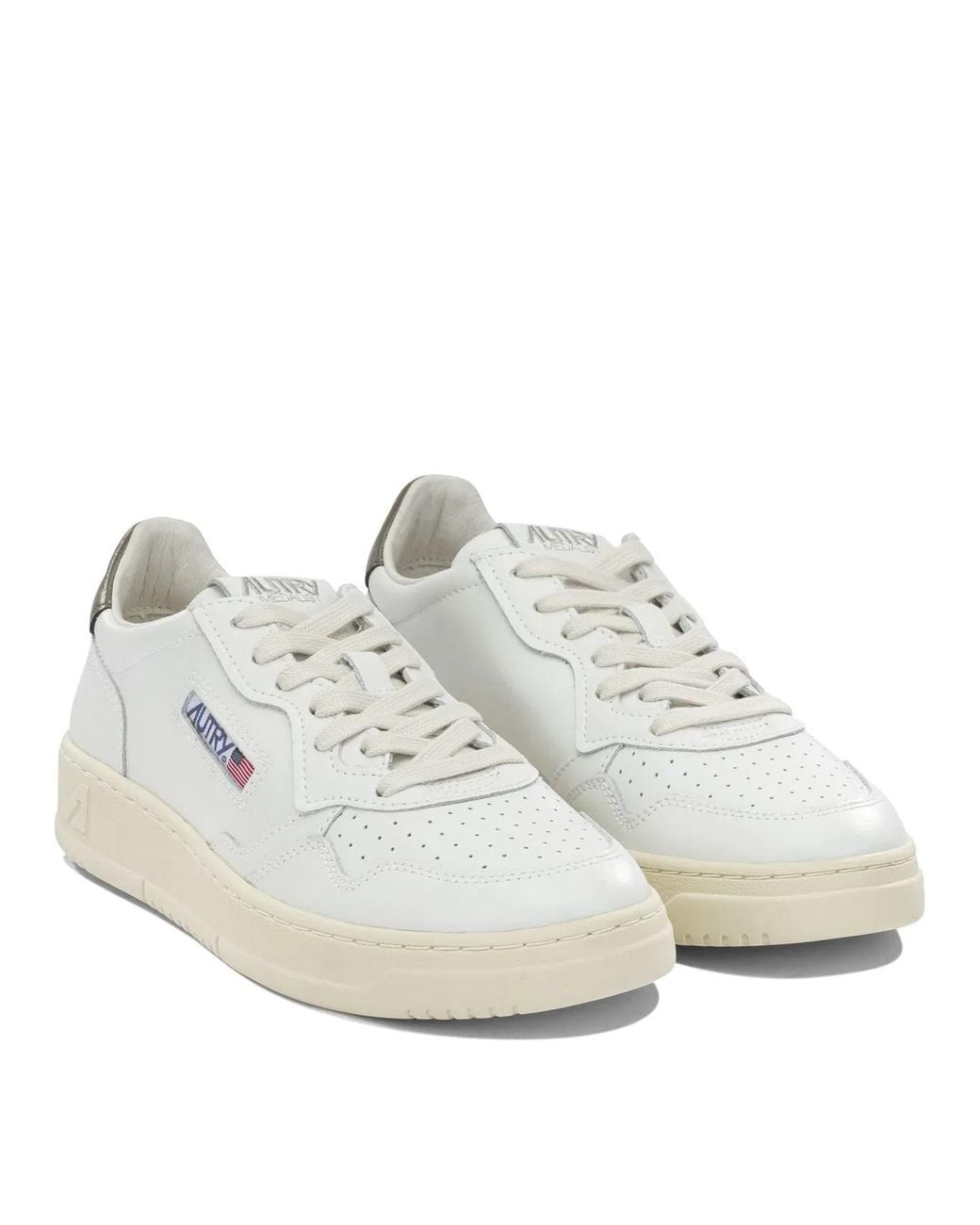 Autry White "Medalist Low" Sneakers for men