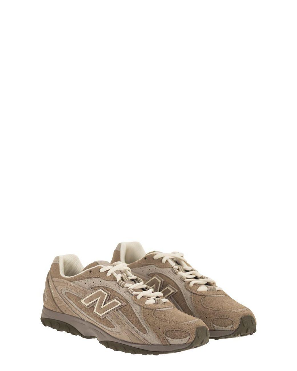 New Balance Brown Mesh And Suede Lifestyle Sneakers With Leather Details