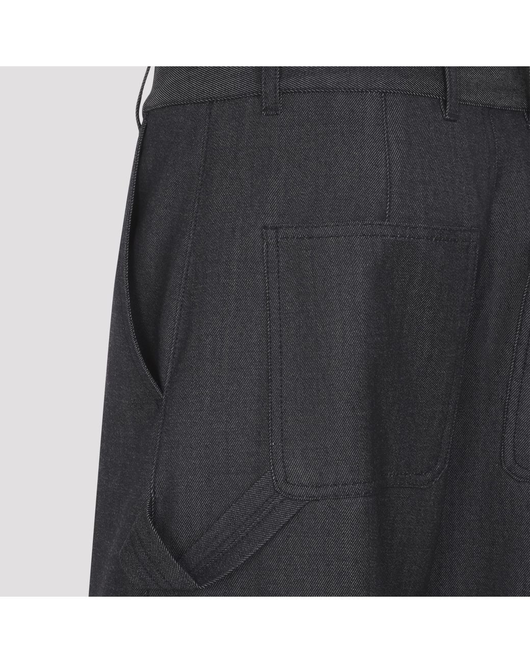 Balenciaga Gray Denim Print Cargo Pants
