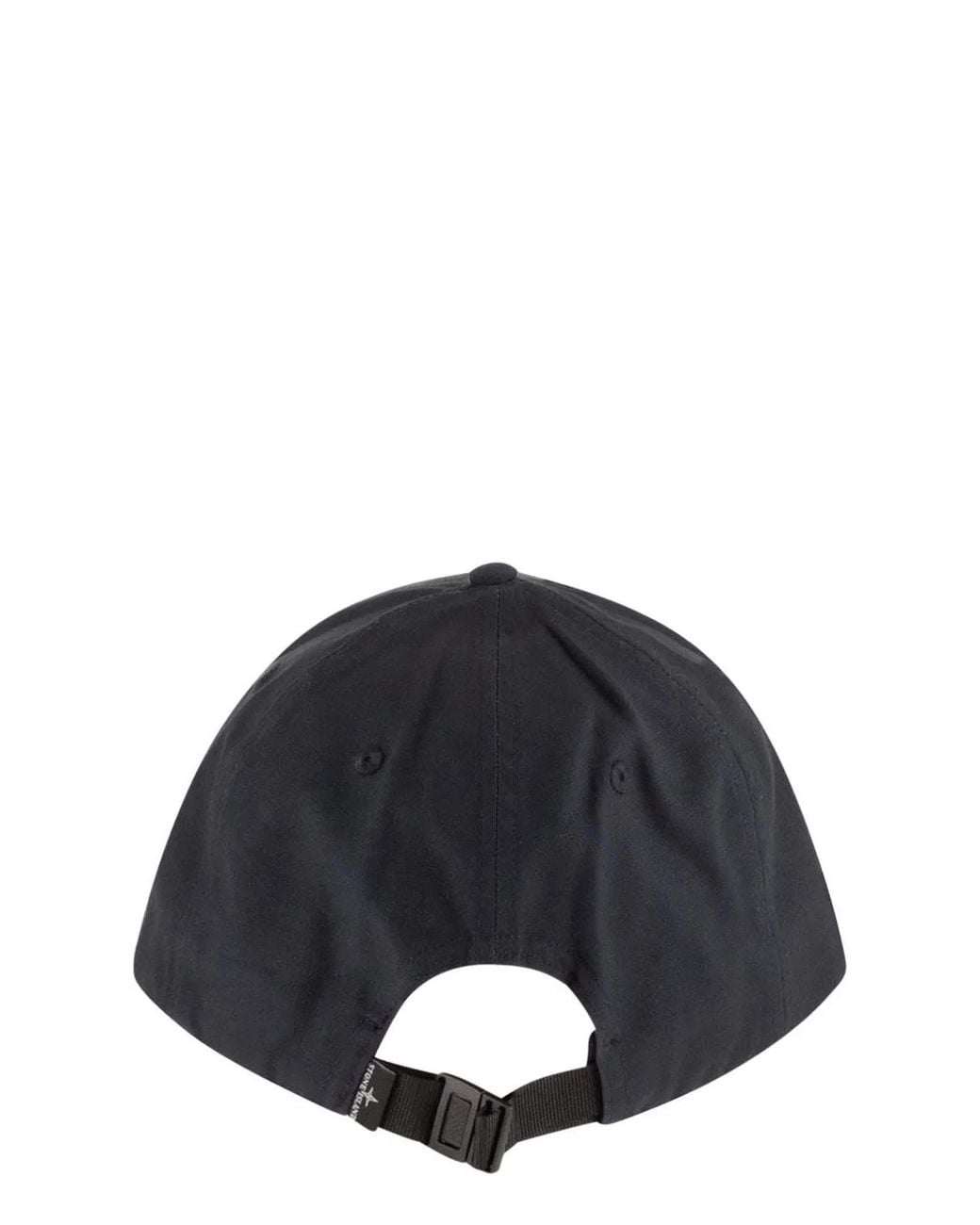 Stone Island Black Cap With Embroidered Compass Logo for men