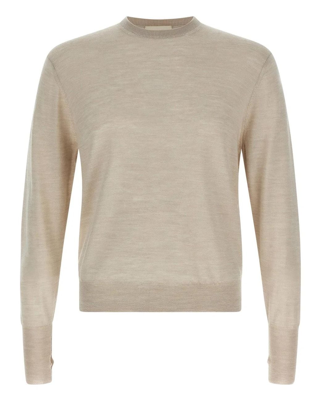 Ma'ry'ya Natural Wool And Silk Sweater for men