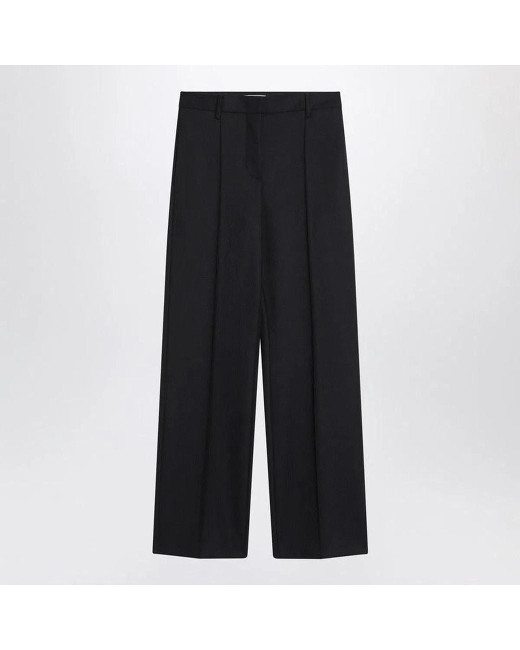 Prada Black Wool Wide Trousers