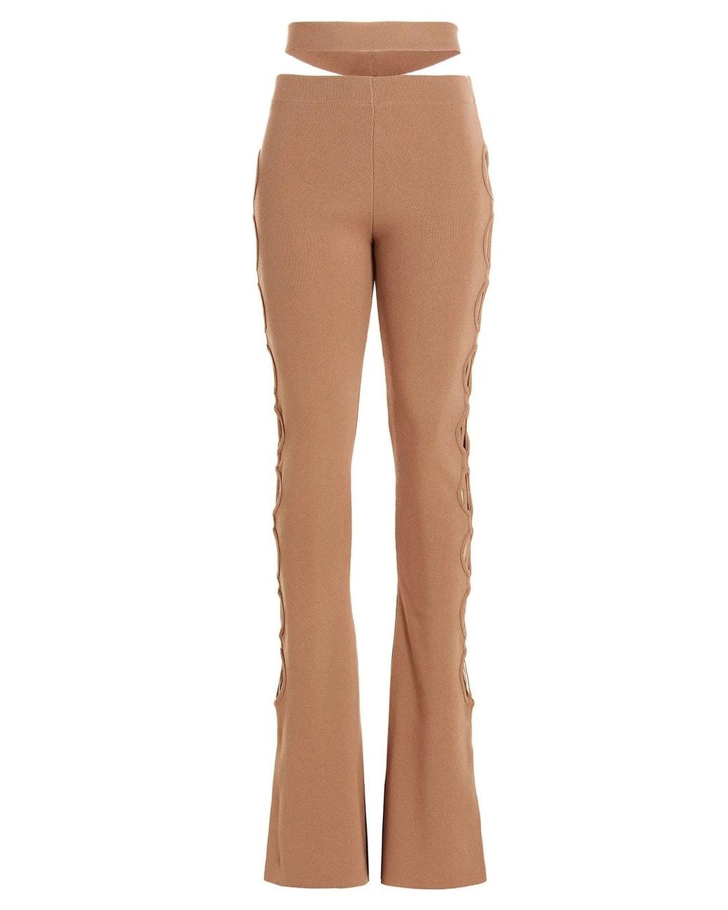 ANDREADAMO Natural Cut Out Pants With Lacing