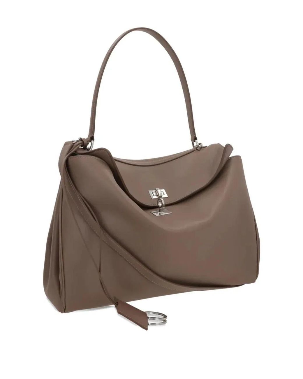 Balenciaga Brown Medium Rodeo Bag In Taupe Smooth Calfskin