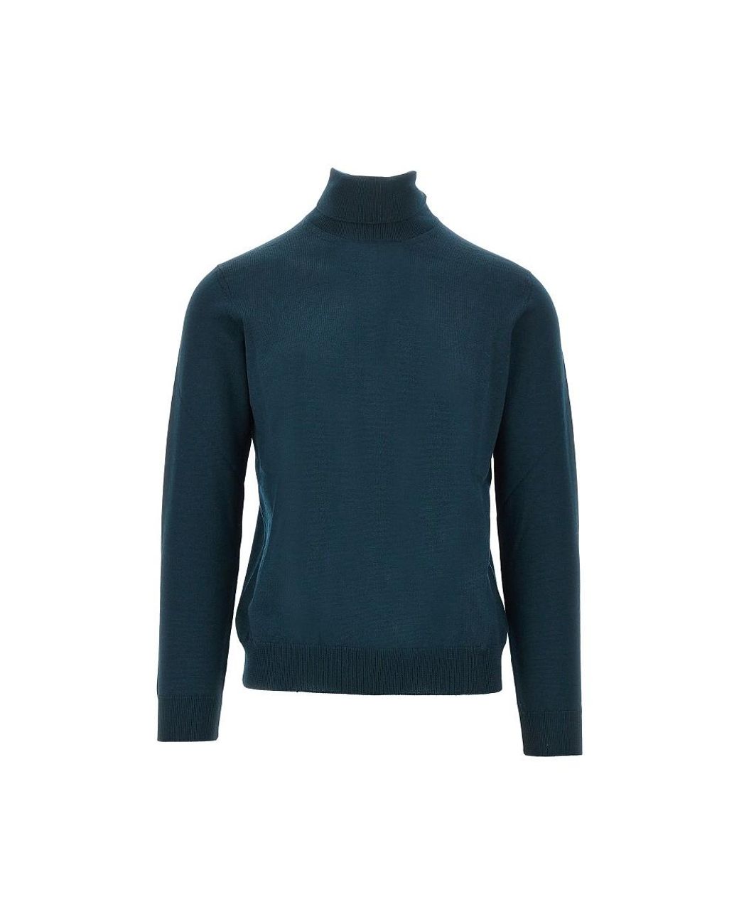 THE PULL Blue Merino Wool Knitted Turtleneck for men