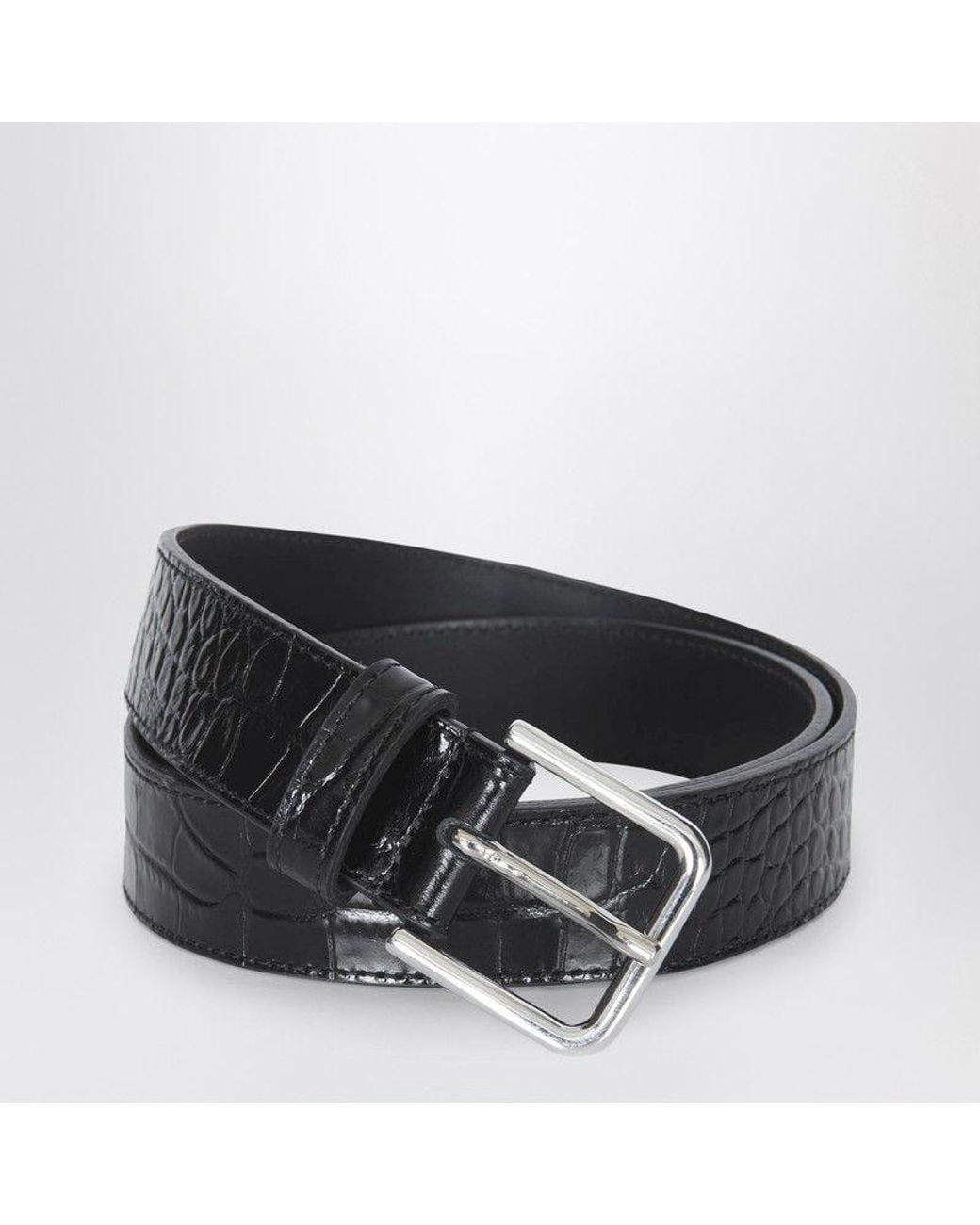 Frankie Shop Black Patent Toni Croc Belt