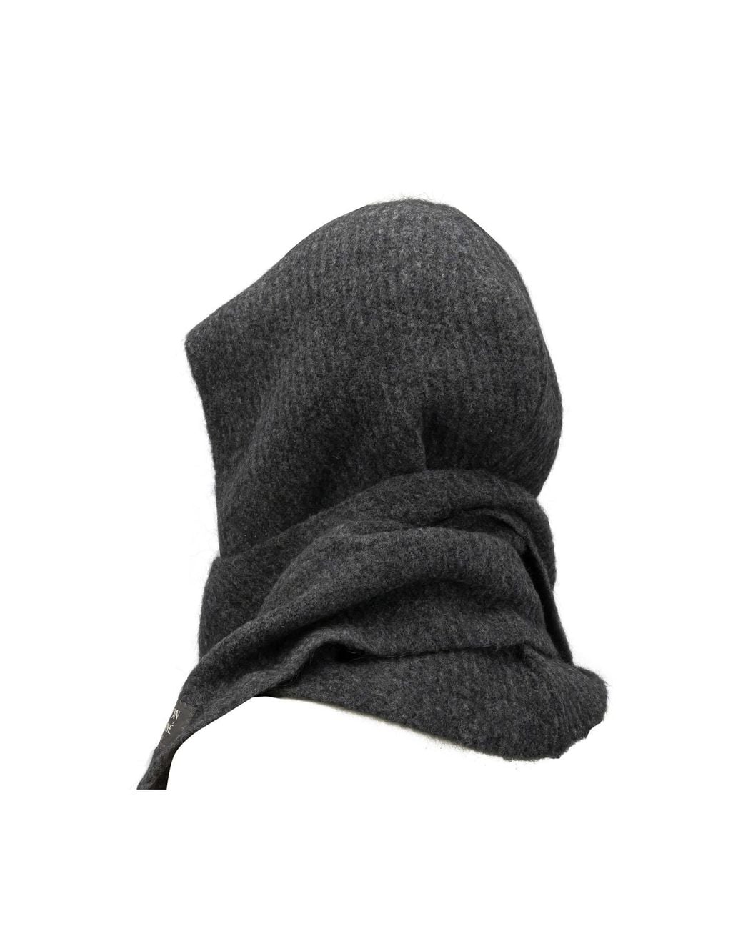 Maison Kitsuné Black Maison Kitsuné Hooded Scarf With Logo