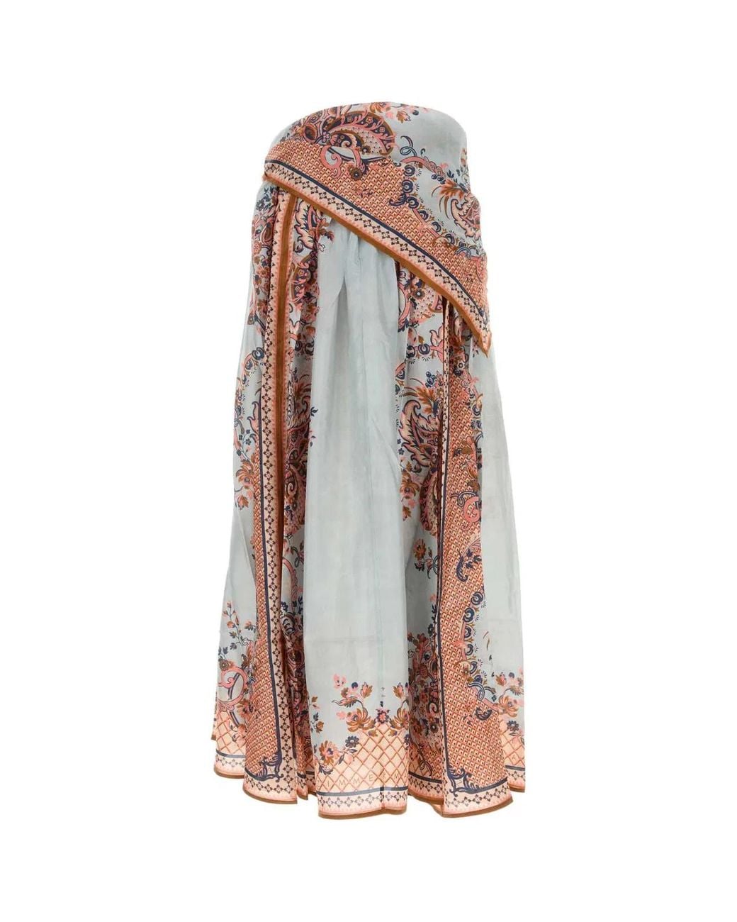 Zimmermann White Printed Silk Aster Skirt