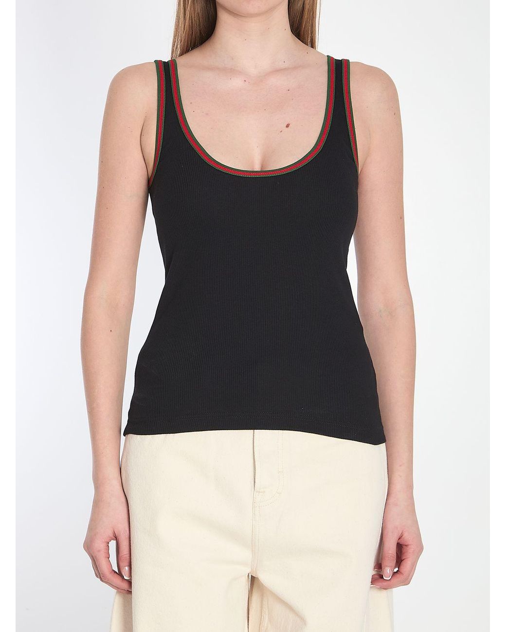 Gucci Web Tank Top in Black | Lyst