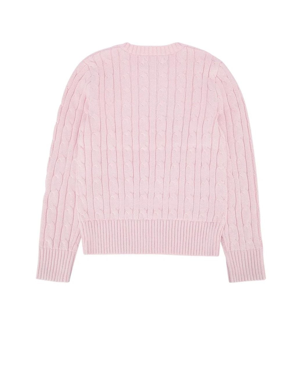 Polo Ralph Lauren Pink Jr Cable Cn-Sweater-Pullover