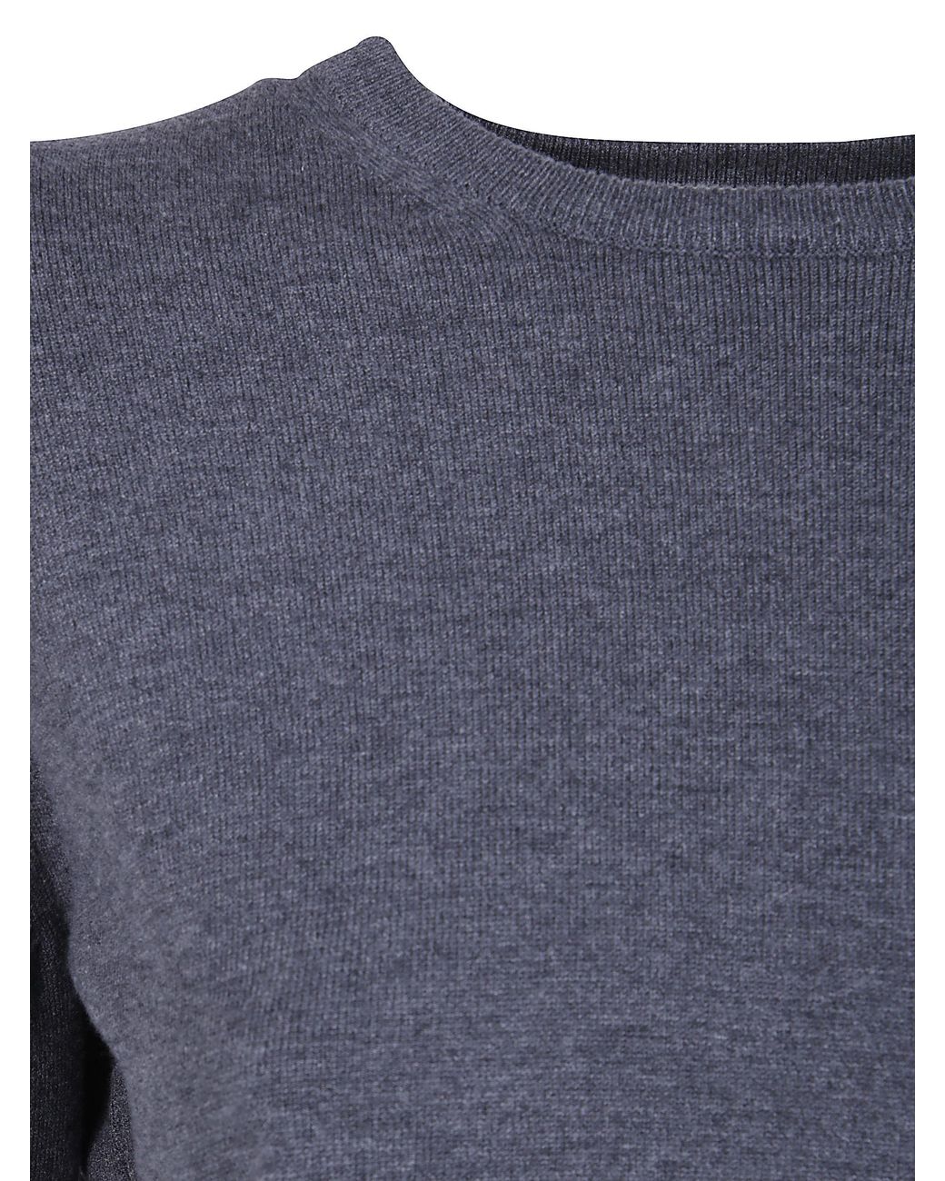 Semicouture Blue "Kristy" Naked Back Round Neck Sweater