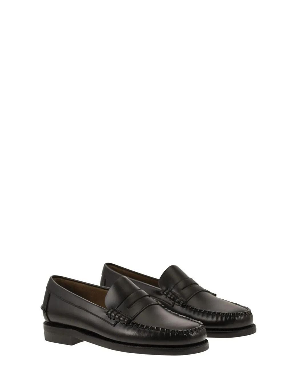 Sebago Black Dan Leather Loafers for men