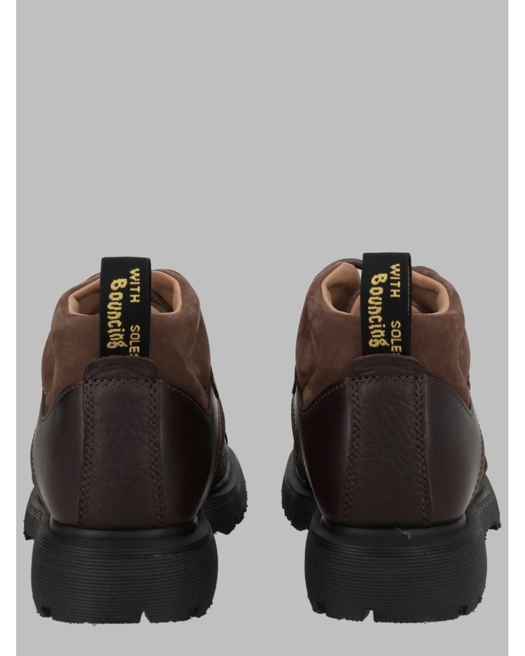 Dr. Martens Brown Textured Leather Rugged Boots for men