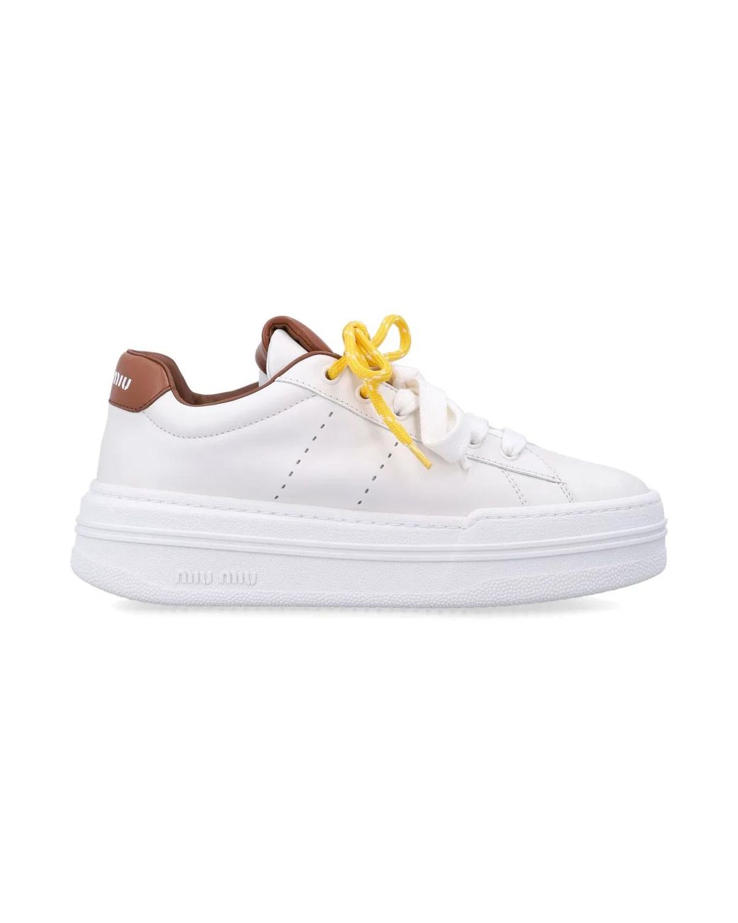 Miu Miu White Leather Sneakers